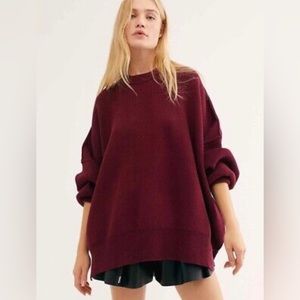Free people easy street tunic - wine, size small